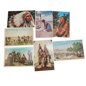7 Native Americana Postcards Vintage Lot Variety Ephemera